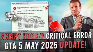 GTA 5 Script Hook V Critical Error Fix  | GTA 5 Script Hook V Error Fix | GTA 5 May 2025 Update!