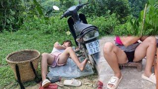 A highland girl quickly and successfully repaired and assembled a motorbike for her brother