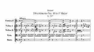 Mozart: Divertimento No. 10 in F major, K. 247 (with Score)