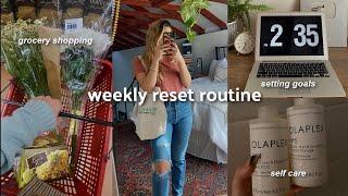 WEEKLY RESET ROUTINE: getting back on track, deep cleaning, setting goals, & self care 