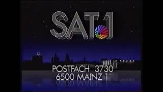 Sat.1 - Programmvorschau, Hymne und Sendeschluss mit Testbild 29.05.1988