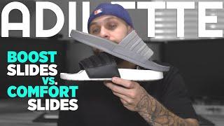 ADIDAS ADILETTE COMFORT SLIDES VS ADILETTE BOOST SLIDES