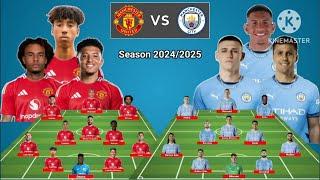 Head To Head Line Up Manchester United vs Manchester City Season 2024/2025