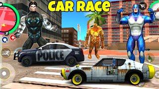 New Car Race in Rope Hero Vice Town  | Gamer Blasty | Police Car Vs Roadster Car 