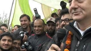 Film Actor Anupam Kher addressing Public gathering at kashmiri Migrant Camp, Jagti, Jammu