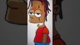 Turning Trippie Redd into Bart Simpson‍️ | T.digart #art #rap #drawing #bart #trippieredd