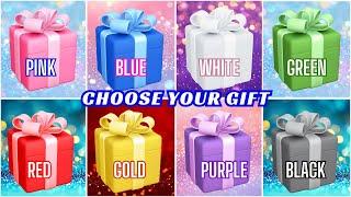 Choose YOUR Gift 8 gift box challenge Pink, Blue, White, Green, Red, Gold, Purple or Black #quiz