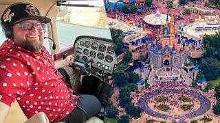 Flying Over Disney World | My First Time Flying A Plane & Learning How To Fly a Plane: Flight School