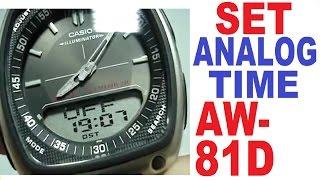 Setting Casio AW-81D analog time | Casio AW-81 manual