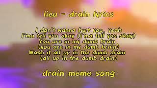 lieu - drain (drain meme song) (lyrics)