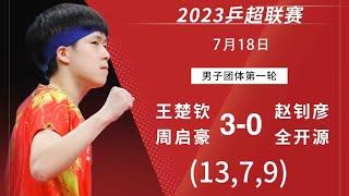 2023 China Super League Wang Chuqin/Zhou Qihao vs Zhao Zhaoyan/Quan Kaiyuan 2023乒超联赛王楚钦/周启豪vs赵钊彦/全开源