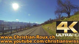 UHD/4K - Switzerland 277 (Camera on board): Zürichsee from Zürich to Schwyz (GoPro Hero3)