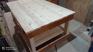 Simple workbench table with wood DIY // stół warsztatowy z drewna.