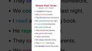 Past Simple Tense Sentences (Subject + V2 + Object) for Perfect Grammar!  Learn English Easily