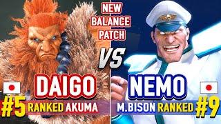 SF6 New Patch  DAIGO (#5 Ranked Akuma) vs NEMO (#9 Ranked M.Bison)  SF6 High Level Gameplay