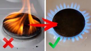 The gas stove smokes - the gas burner does not burn well and smokes - Life hack - how to eliminate