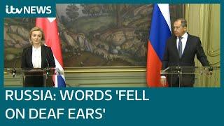 Talks fail as Russia's icy Sergei Lavrov accuses 'deaf' Liz Truss of not listening | ITV News