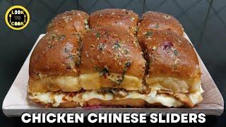 Cheesy Chicken Chinese Sliders | Chicken Sliders Recipe | Without Oven |