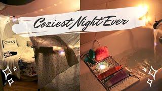 DIY Cozy Night   Blanket Fort, Spa Routine & Cookie Recipe ‍️