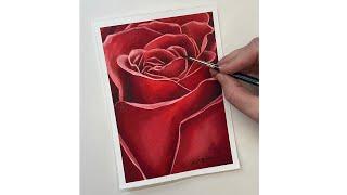 How to Paint a Rose with Watercolor Tutorial