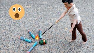 show tamilBarbie Doll Bursting Diwali crackers/Barbie