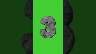 9 to 0 3D Stone Numbers Countdown with Voice Over | GREEN SCREEN