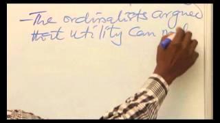 THE ORDINAL UTILITY THEORY PART 1