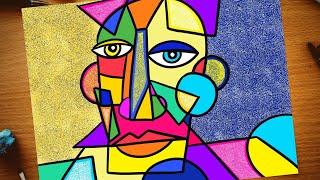 Cubism Picasso inspired portrait | Cubism art lesson for kids | How to draw Cubism face drawing