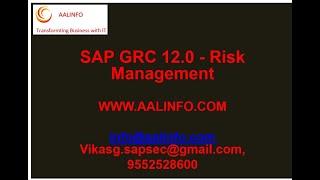 SAP GRC 12.0 Risk Management Demo