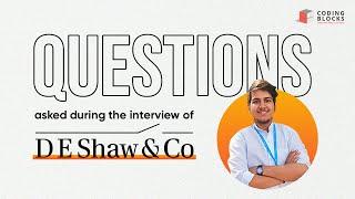 Interview Preparation Series | Episode 2 | DE Shaw Interview Questions | Saurabh from VIT