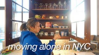 organizing my new kitchen + grocery shopping in new york | MOVING ALONE IN NYC ep.3