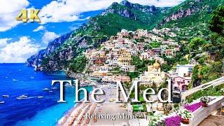 [4K] Beautiful Mediterranean Sea | Piano music and Scenic Relaxation Film | The Med ・ Europe