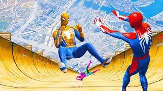 Spiderman vs Longest Ramp in GTA 5 - Spiderman GTA V Epic New Stunt Race For Car Racing Challenge