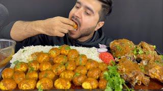 ASMR; Eating Spicy Eggs Curry+Spicy Mutton Curry+Extra Gravy || Real Mukbang(No Talking)