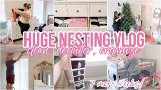 HUGE NESTING VLOG | CLEAN, DECLUTTER, ORGANIZE WITH ME | TAKING DOWN CHRISTMAS + BABY PREP