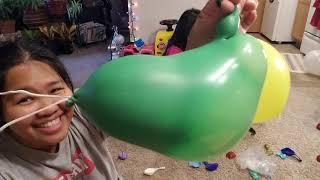 Blowing A Giant balloons  [Yellow and Green Giant Blowing Balloons] @Marie Torres 35