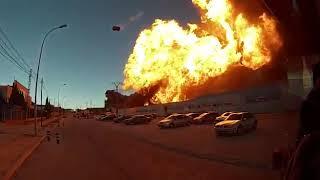 Huge Explosion Launches Car Hundreds Of Feet In The Air