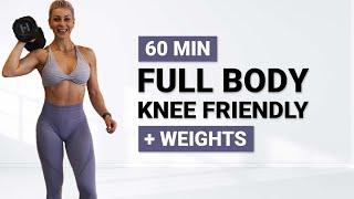 60 MIN FULL BODY POWER WORKOUT DB | Knee Friendly | + Weights | Core | Back | Strength | No Jumping