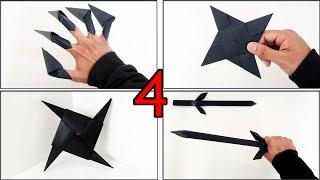 WHAT CAN BE MADE OF PAPER ? - (4 AMAZING PRODUCTS EASY TO MAKE) || PAPER NINJA WEAPONS