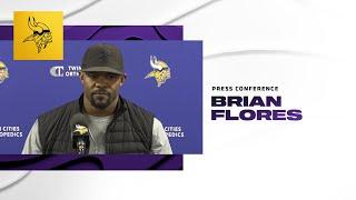 Brian Flores on Check-Ins With Younger Players, Rematch With Caleb Williams | Vikings vs. Bears