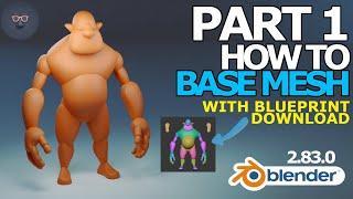 Blender 2.8 Character Modeling - Part 1 of 8: How to Make a Base Mesh