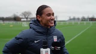 USWNT Forward LYNN WILLIAMS at the Tottenham Training Ground; Team USA will face England