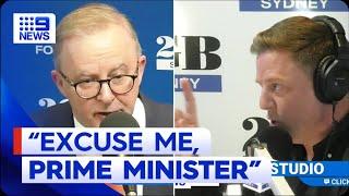 Albanese’s fiery clash with radio host over Voice to parliament | 9 News Australia