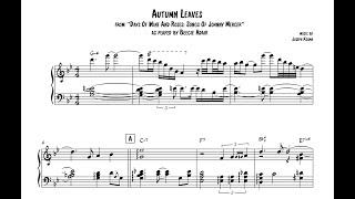 Autumn Leaves by Beegie Adair - piano sheet music transcription