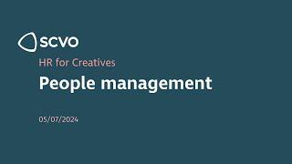 HR for Creatives: people management