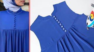 ️ Basic Ways to Cut And Sew a Women Collar Design With Ruffles And Buttons  Sewing Tips and Tricks