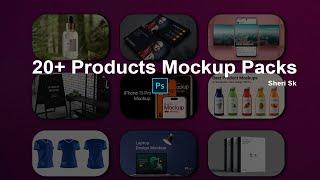 20+ New Products Mockup Packs Download In PSD Files |Sheri SK| Products Mockup PSD Bundle Download