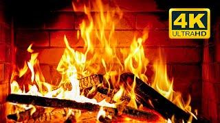  Cozy Fireplace 4K (12 HOURS). Fireplace with Crackling Fire Sounds. Fireplace Burning 4K