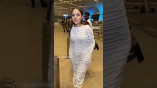 Uorfi Javed snapped at the airport, in her unique white dress #shorts