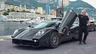 NEW Billionaire Customer PAGANI UTOPIA Full Carbon arrives to Monaco!!